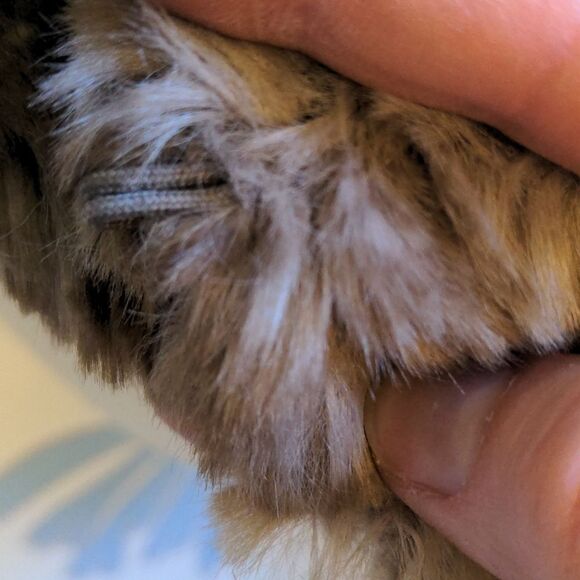 Aqua Taupe Faux Fur Vest w/ Wide Collar Size S - Picture 7 of 11